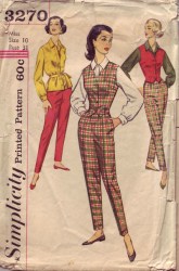 3270 1957 LS BLOUSE, BELT, VEST, PANTS PATTERN 14 34